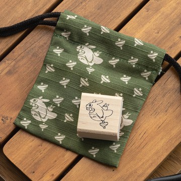 真愛日本 宮崎駿 吉卜力 龍貓 龍貓陀螺 日本製 天然木印章 和風袋 印章 束口袋 禮物袋 糖果袋