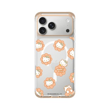 iPhone 17 Pro Max ClearX (MagSafe 兼容) 暖透橘 - 三麗鷗-Hello Kitty - 花朵表情包