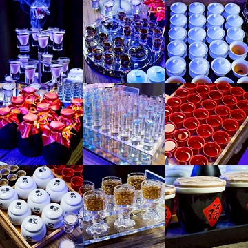 貳麻酒館酒杯斗酒具套裝二麻試管醉酒盅古風暈茶杯酒吧中式酒杯架