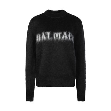 Balmain - Black And White Wool Blend Jumper