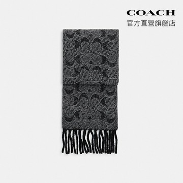 【COACH】 經典標誌圍巾-黑色(CFZ81)｜官方直營