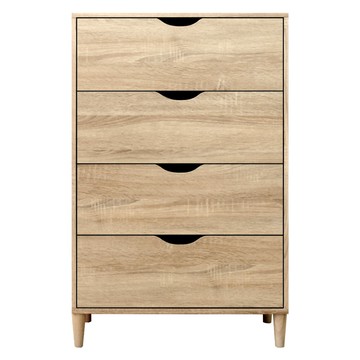 《HOPMA》美背歐風四抽斗櫃 台灣製造 床頭櫃 抽屜櫃 衣物收納櫃 梳妝台邊櫃-淺橡(漂流)木