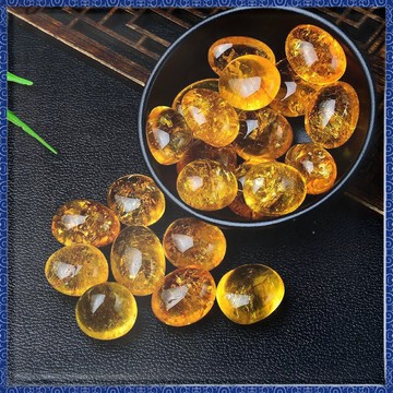 🔮吉運坊•開光 淨化🔮 天然巴西黃水晶碎石大顆粒擺件啤酒黃把玩手把件魚缸花盆造景裝飾