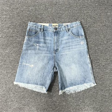 GALLERY DEPT INDIANA SHORT水洗潑墨破洞牛仔褲寬松休閑工裝短褲