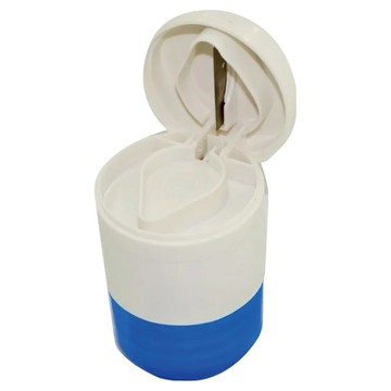 感恩使者 銀髮族用品 切藥磨藥兩用藥盒  藍色  直徑4.2cm  高6.3cm  PP材質  1個