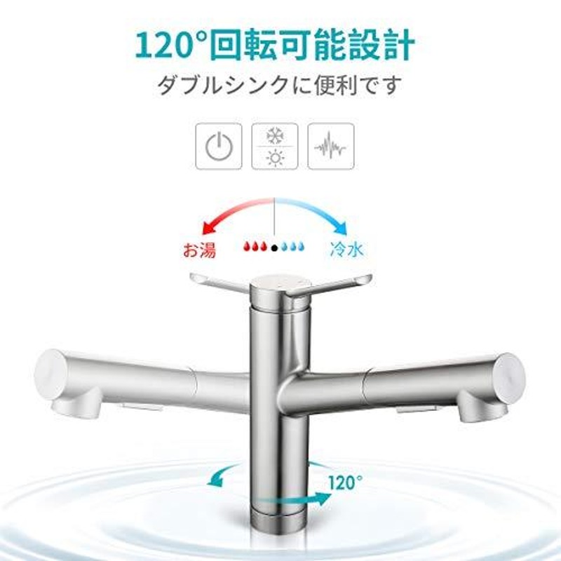 CREA キッチン蛇口 引出しホース式水栓 キッチン用水栓 シングルレバー