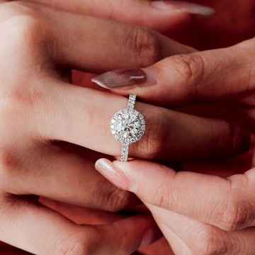 隔日到貨 凡爾賽宮 1克拉 莫桑鑽 單排鑲鑽 戒指 固定戒圍 美國戒圍 不退色A240