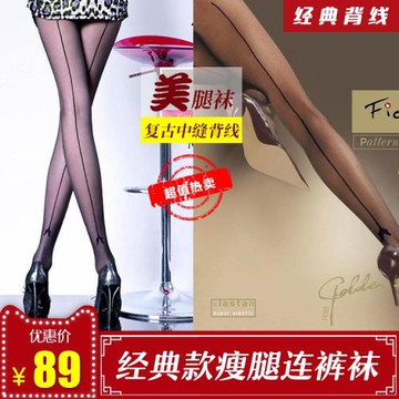 歐美款夏季薄款顯瘦Fiore Miriam 20D中縫背線復古薄款透明連褲襪