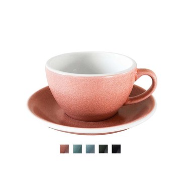 LOVERAMICS 愛陶樂 | 蛋形系列-自然色卡布奇諾杯盤250ml (多色)