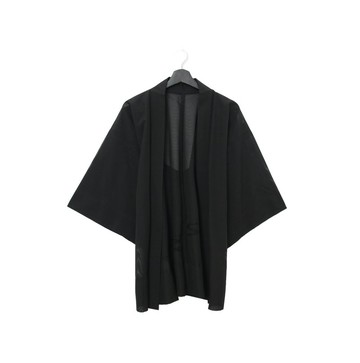 Back to Green-日本帶回羽織 黑透膚 簍空kt-12/vintage kimono