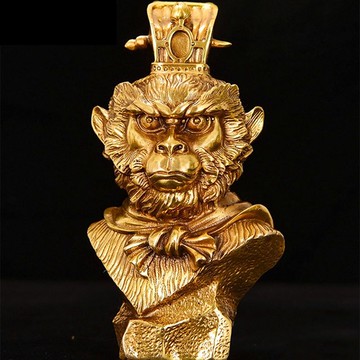 吉祥純銅佛像神像擺件斗戰勝佛孫悟空齊天大圣銅猴子猴頭吉祥辟邪