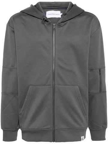 Calvin Klein - Woven Tab zip-up track jacket - men - Polyester/Recycled Polyester - M - Grey