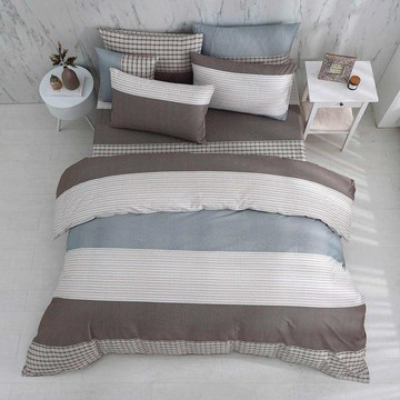 雙人薄被套加大床包組/美國棉授權品牌 300織/ 伯納特 [鴻宇] 台灣製 - 2500