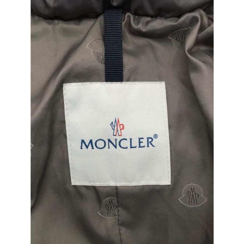 MONCLER◇ロングダウンジャケット/0/ポリエステル/グレー/無地