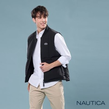 Nautica 官方旗艦 男裝 空氣感防風鋪棉背心-黑色