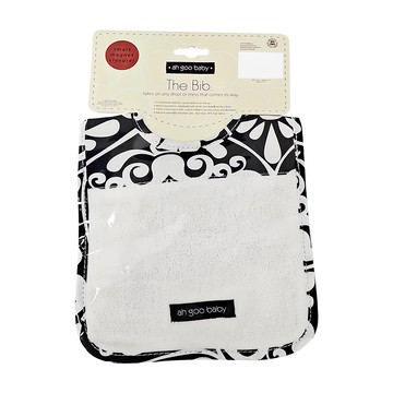 ah goo baby 圍兜 時尚聰明磁扣設計 輕柔棉材質  奧黛莉黑  1個  1件