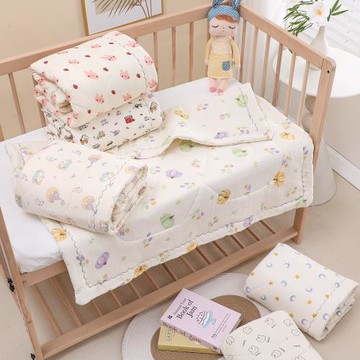 ins夾棉童被嬰兒卡通印花小被子幼兒園兒童寶寶午睡棉被a類柔軟