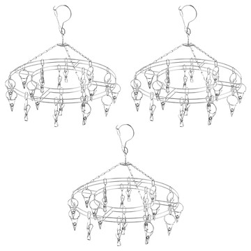 不鏽鋼20夾防風曬衣架  360°旋轉  雙層鋼線加固  單色  35 x 35cm