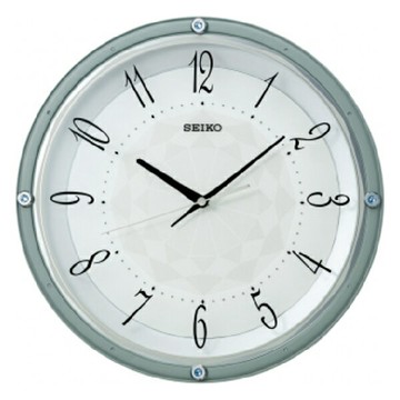 seiko SK037 精工鐘 (QXA830L) 水晶滑動式秒針圓形掛鐘 淺藍框 33cm｜樂天領券現折★全館特惠中★指定刷卡回饋10%