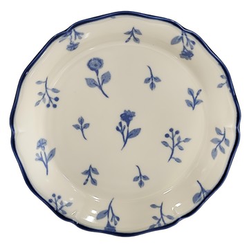 日本 美濃燒 Eternité 法式鄉村風 甜點盤 瓷  16.5 x 2.5cm  花邊  1個