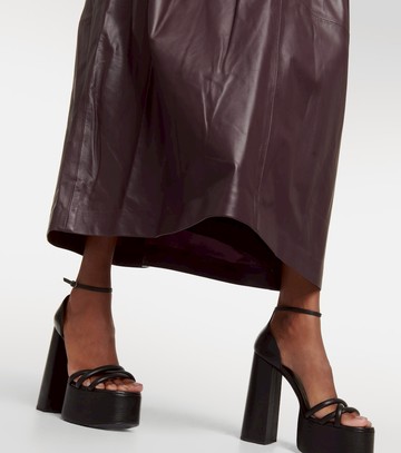 Altuzarra Corfu off-shoulder leather maxi dress