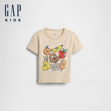 【GAP】嬰兒及幼兒混搭圖案T恤-卡其棕(877788)
