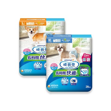 Unicharm 日本嬌聯-寵物專用高齡愛寵透氣防漏紙尿褲1袋(28片M號/26片L號_2款可選)(毛孩好穿脫生理褲)