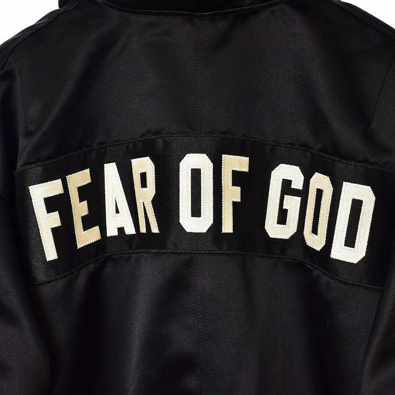 FEAR OF GOD サテンベースボールコーチジャケット ブラック S-