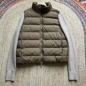 現貨+預購 真羽絨90%鴨絨羽絨外套羽絨衣夾克-保暖珠鏈針織拼接羽絨立領女外套3色74ia65【獨家進口】【米蘭精品】