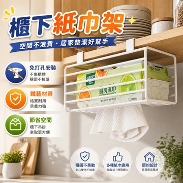 紙巾架 廚房紙巾架 櫃下紙巾架 層板掛架 櫥櫃收納架 抽取紙巾架 捲筒紙架 免打孔 廚房櫥櫃