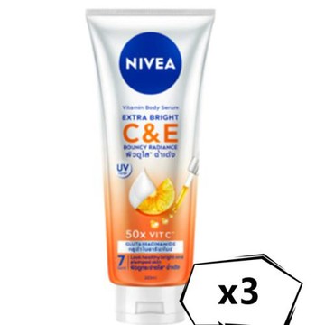 【NIVEA 妮維雅】身體精華凝乳-強彈透白300mlx3