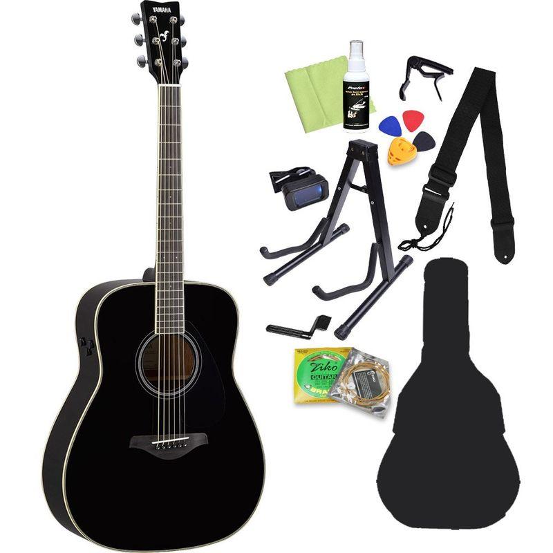 エレクトリック・アコースティックギター YAMAHA Trans Acoustic FG-TA Black トランスアコースティックギター初心者12点セット (エレアコ) 生音エフ