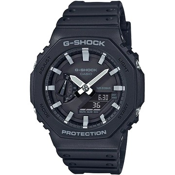 CASIO G-SHOCK 極簡風防水200米計時錶/黑/GA-2100-1A