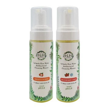 hh 私密玫瑰純露抗菌潔淨慕斯 180ml (甜蜜荔枝蔓越莓涼感)