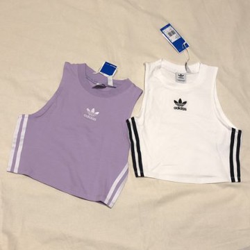 Originals 女款短版背心三線愛迪達黑CY4745 白