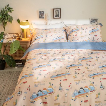 富士山列車 薄床包/兩用被組(60支)100%天絲【超取限一組】