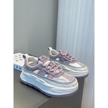 運動老爹涼鞋女2024夏季網鞋鏤空透氣厚底小白鞋休閑羅馬包頭涼鞋