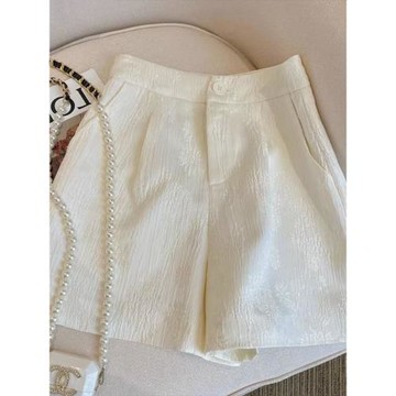 2025流行褲子女士夏季薄款小個子高腰顯瘦高端輕奢新中式白色短褲