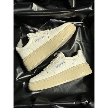 EPT鞋女厚底休閑小白鞋女新款真皮韓版百搭系帶平底板鞋女潮鞋