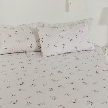 絲薇諾 MIT精梳純棉 安妮-紫 雙人5尺 三件式-床包枕套組