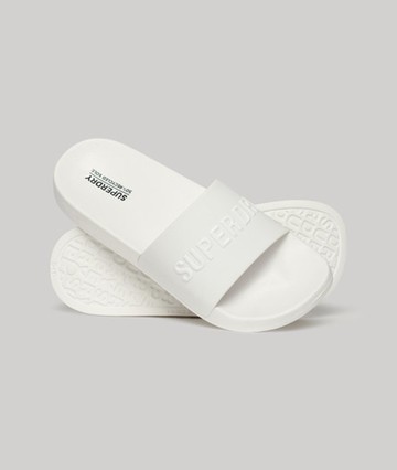 Superdry Women's Vegan Logo Pool Sliders White Size: 3-4