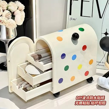 多巴胺收納盒梳妝臺化妝品口紅整理盒整理桌麵雜物抽屜式置物架