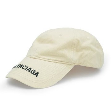 Balenciaga 展示品 品牌刺繡Logo棉質棒球帽#L(米色)