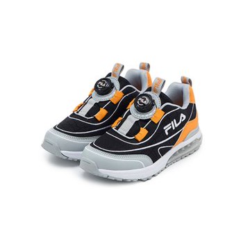 FILA KIDS 大童氣墊慢跑運動鞋-灰橘 3-J814Z-461