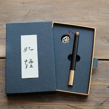 外出型線香套裝【如煙】黑檀木香管 隱藏式黃銅香立 便攜帶