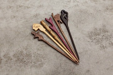 原木手工髮簪 簡約風 復古風