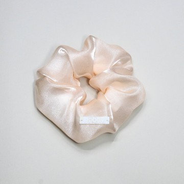 【客製化刺繡】goody粉紅珠光緞面髮圈