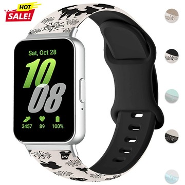 SAMSUNG 適用於三星 Galaxy Fit 3 智能手錶手鍊帶的全新雕刻矽膠錶帶
