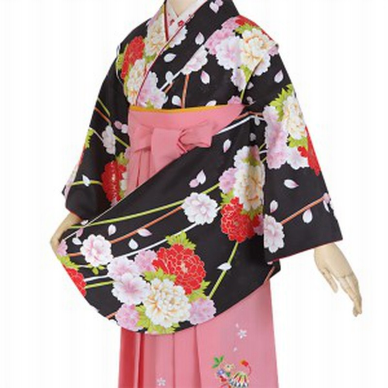 中古品】ジュニア用 振袖単品 卒業式小学生 「黒 花くす玉」 仕立て上がり 着物 小振袖 二尺袖 袴に合わせて ショート丈 子ども 子供 通販  LINEポイント最大1.0%GET LINEショッピング