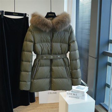 【米蘭精品】羽絨外套鴨絨夾克-90%含絨狐狸大毛領收腰修身女外套3色74ia4